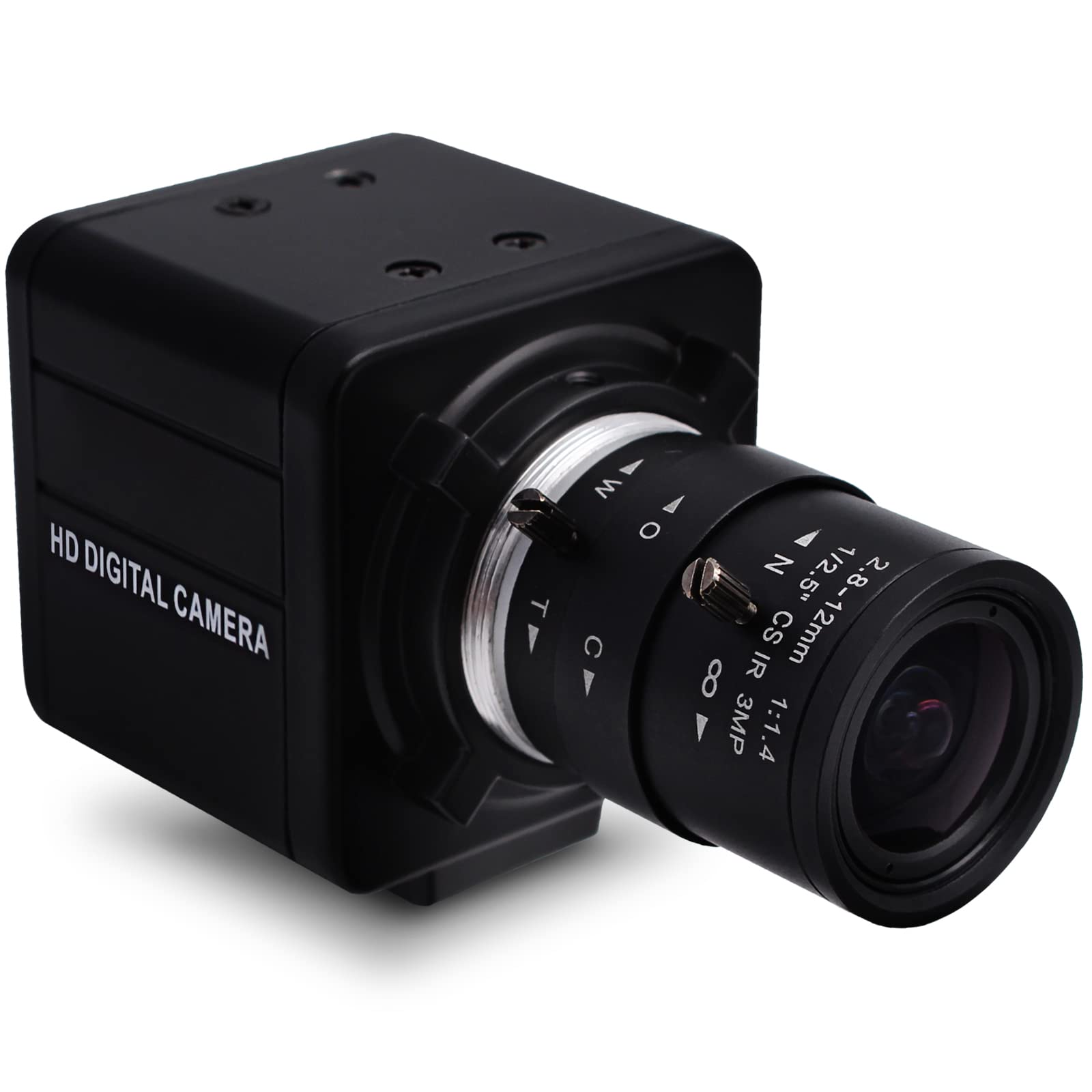 SVPRO 4K Webcam with Zoom Lens, HD Manual Focus 4K 30fps Close-up Camera with 2.8-12mm Varifocal Lens, 4X Optical Zoom External PC Camera for Windows, Linux, Android, Mac OS, Raspberry Pi