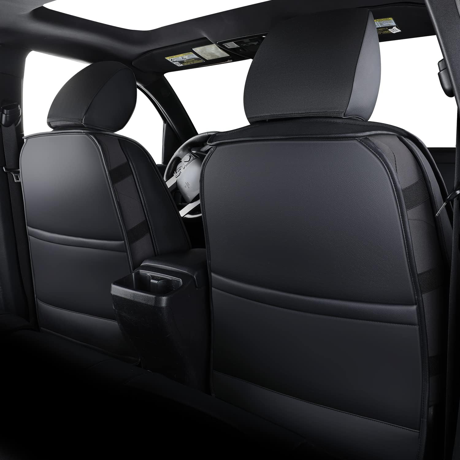 LUCKYMAN CLUB 2 Front Tacoma Custom Fit Seat Covers for 2024 2025 2026 Tacoma Crew Cab with Faux Leather (Black & Gray 2 pcs)