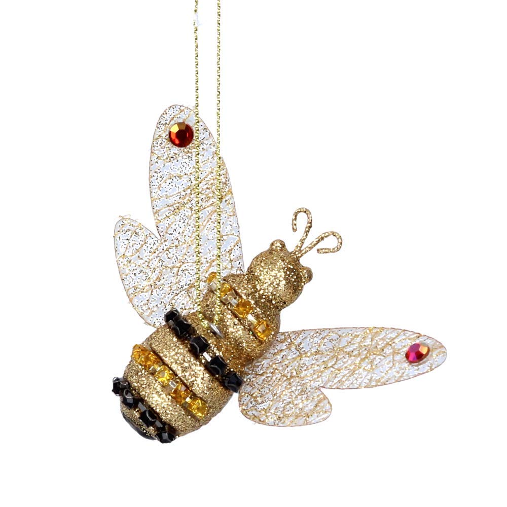 Gisela Graham Resin and Diamante Bumble Bee 8 x 5 Centimeter Festive Decoration