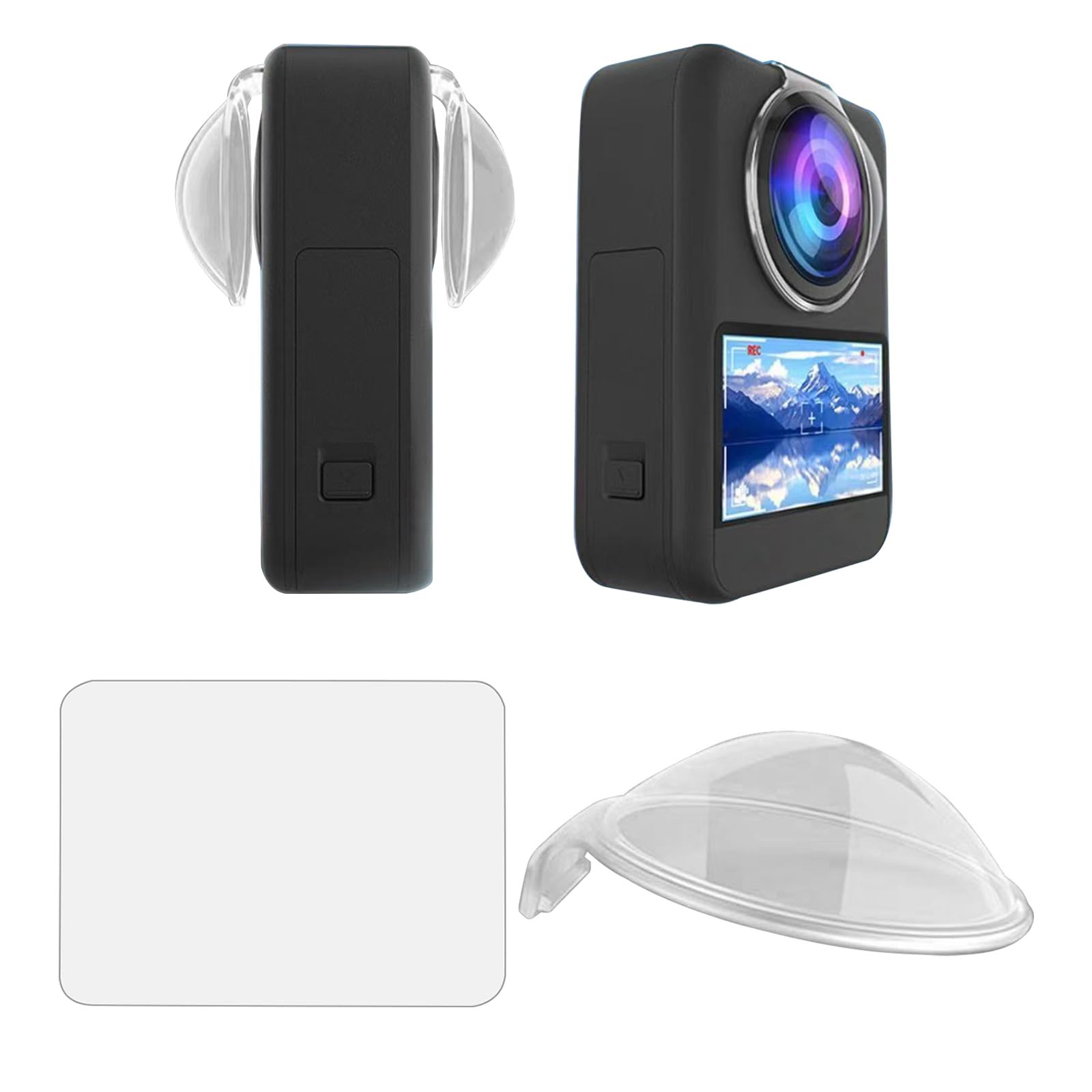 Protector de pantalla de cristal supertransparente y cubierta de lente para cámaras de acción, diseño ligero, impermeable, protector de lente ultravioleta