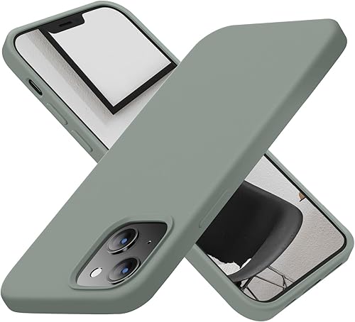 Miniatura 1 de Cordking Funda para iPhone 13, iPhone 14, funda de silicona ultra delgada, a prueba de golpes, con forro de microfibra suave antiarañazos, 6.1