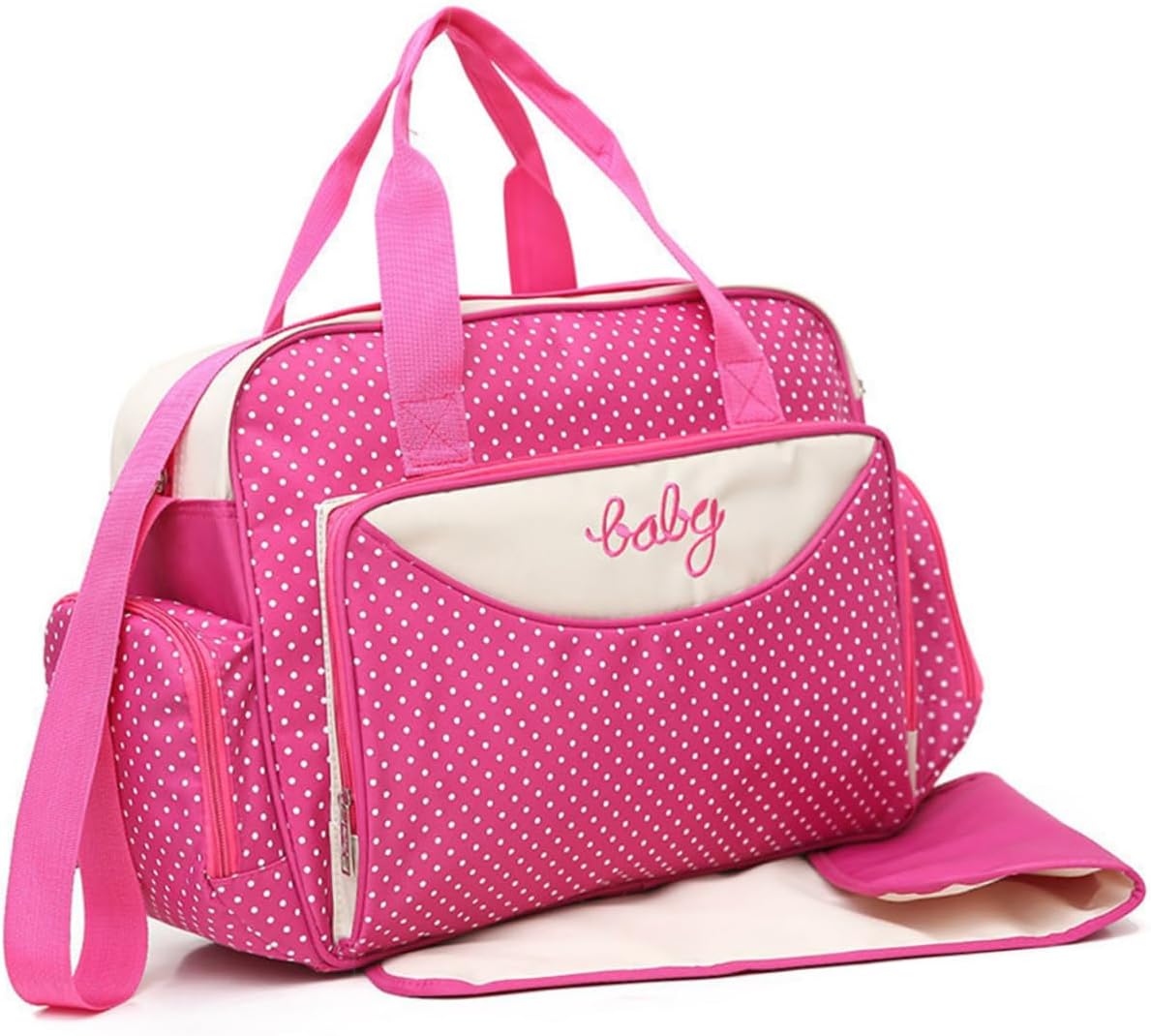 minkissy Chic Mommy Tote Bag Items Large Capacity Shoulder Handbag for Women Rosy Dot Style