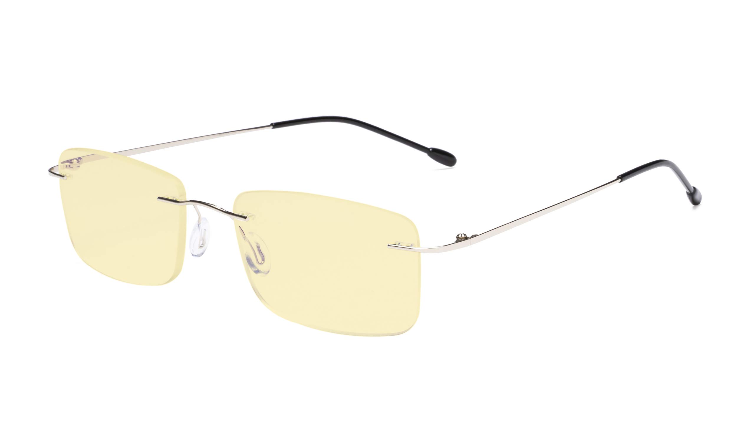 Eyekepper Titanium Rimless Orange Tinted Lenses Computer Reading Glasses Readers Men Women