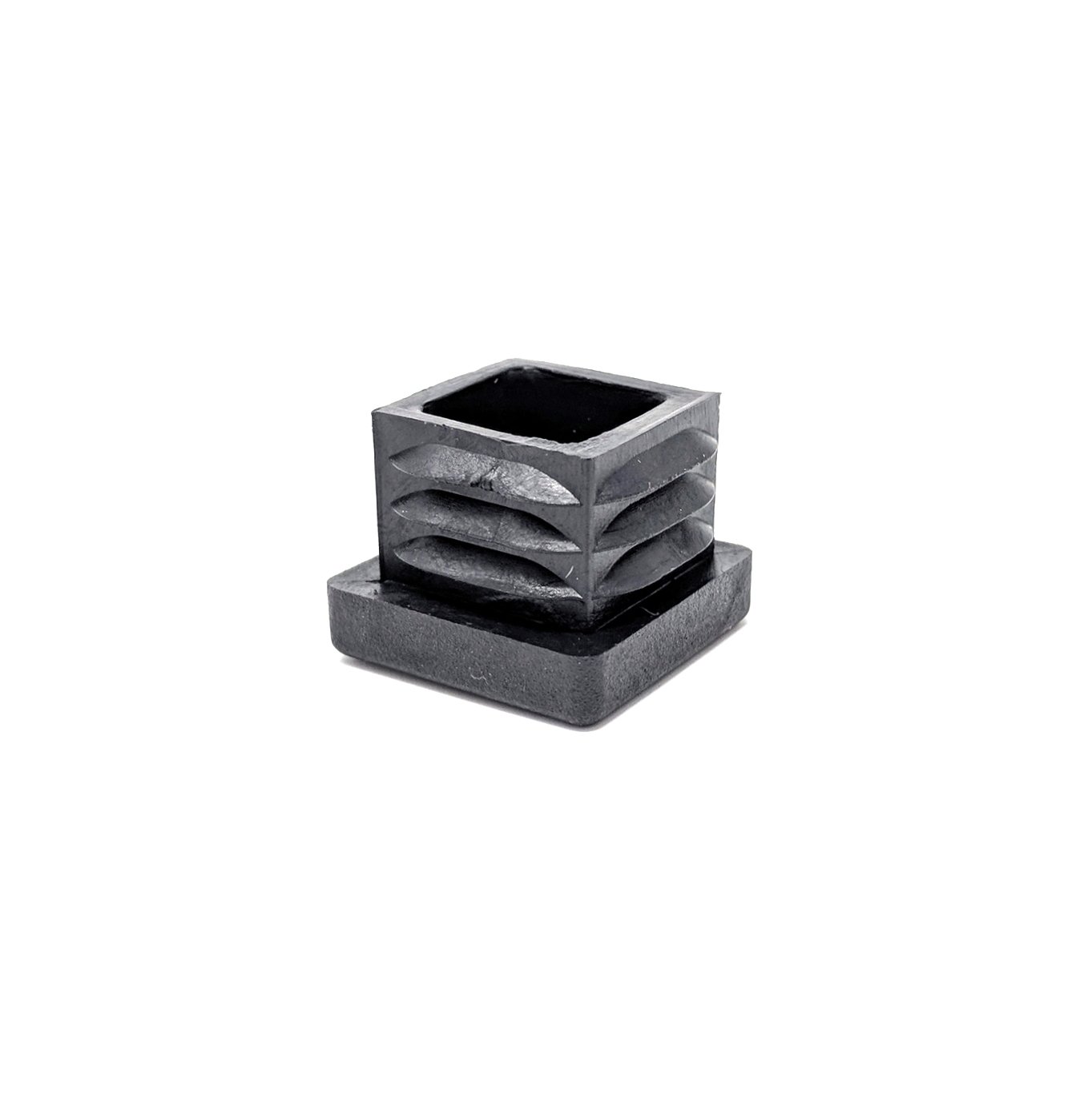Keay Vital Parts Black Square Ribbed Plastic Insert Plugs End Caps (, 20X20mm See Second Image For Dimensions- Pack Of 36) Made In Germany