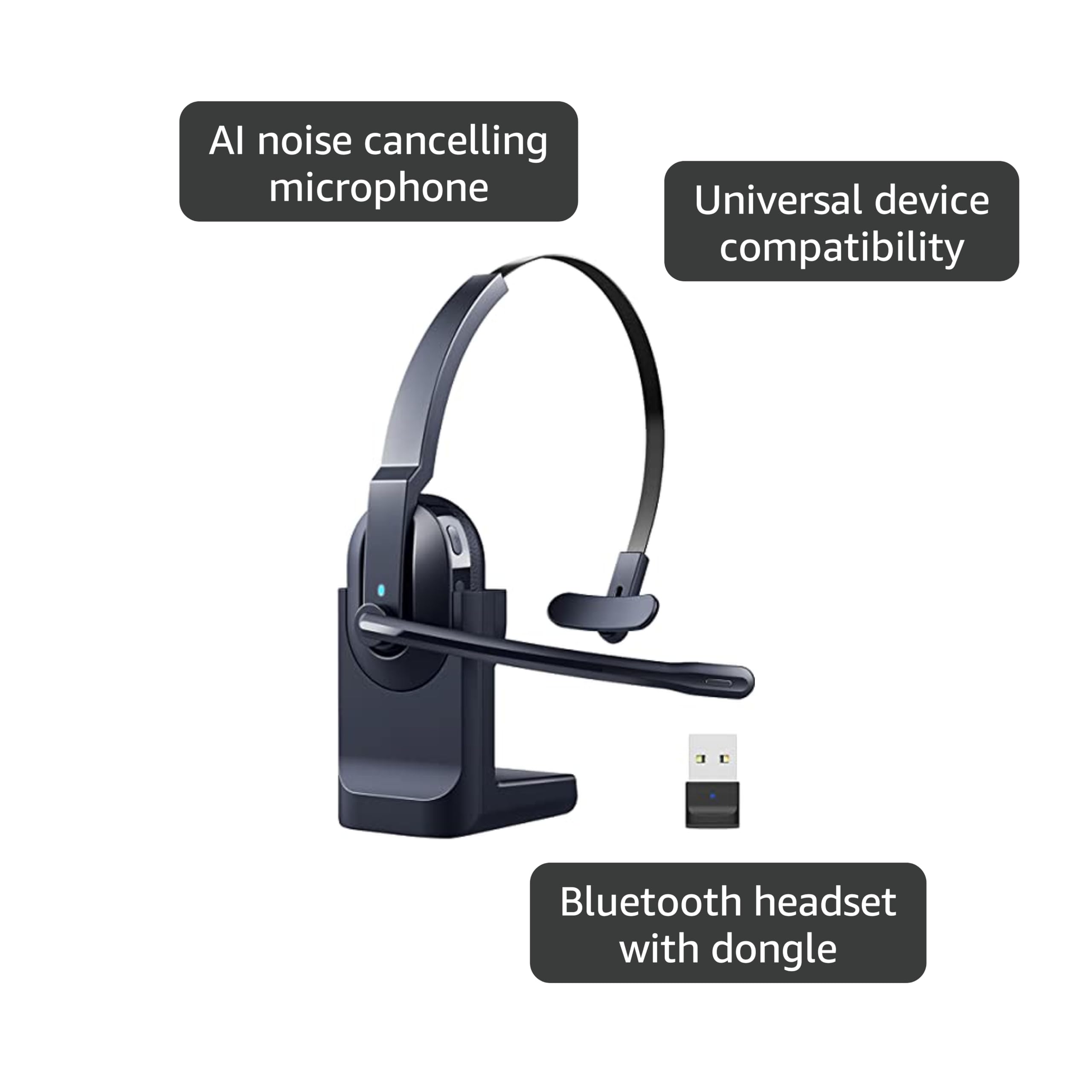 Amazon.co.jp: ヘッドセット Bluetooth 5.0 ワイヤレス マイク USB