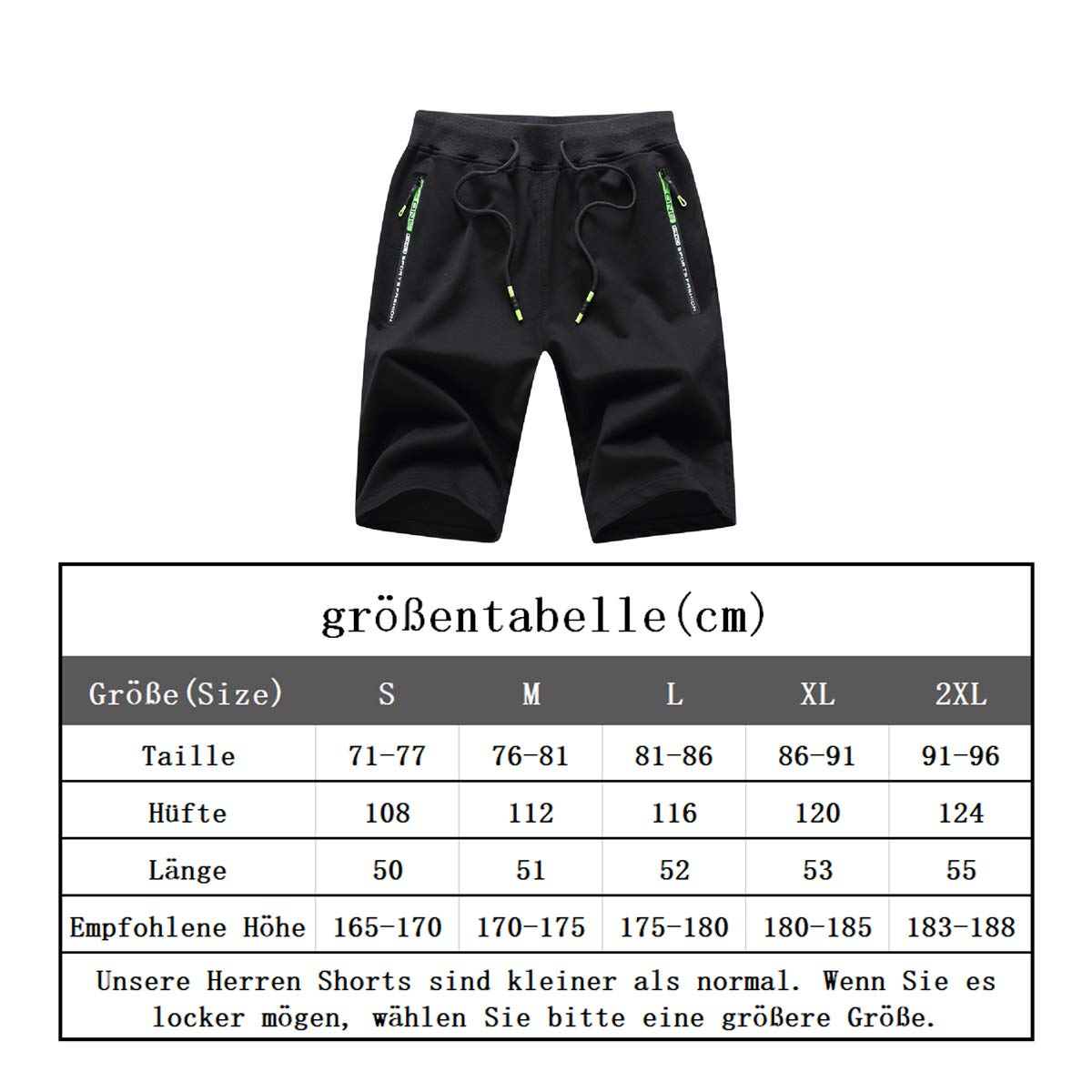 JustSun Pantaloncini Uomo Shorts Sportivi con Tasche con Zip