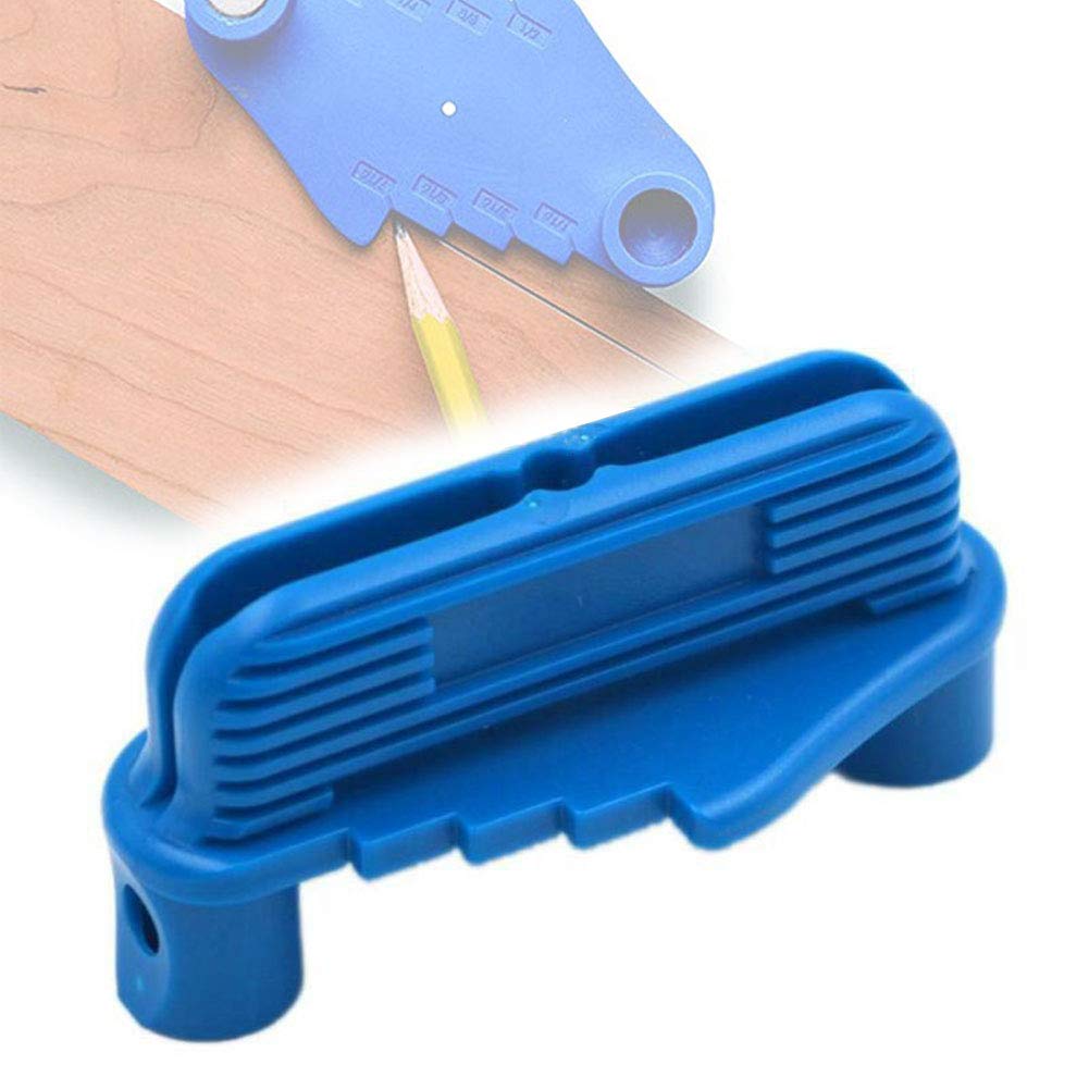 Offset Marking Tool,Center Scriber Rockler Woodworking Marking Center Finder Tool Wood Scribe Marking Gauge Fits Standard Wooden Pencils blue
