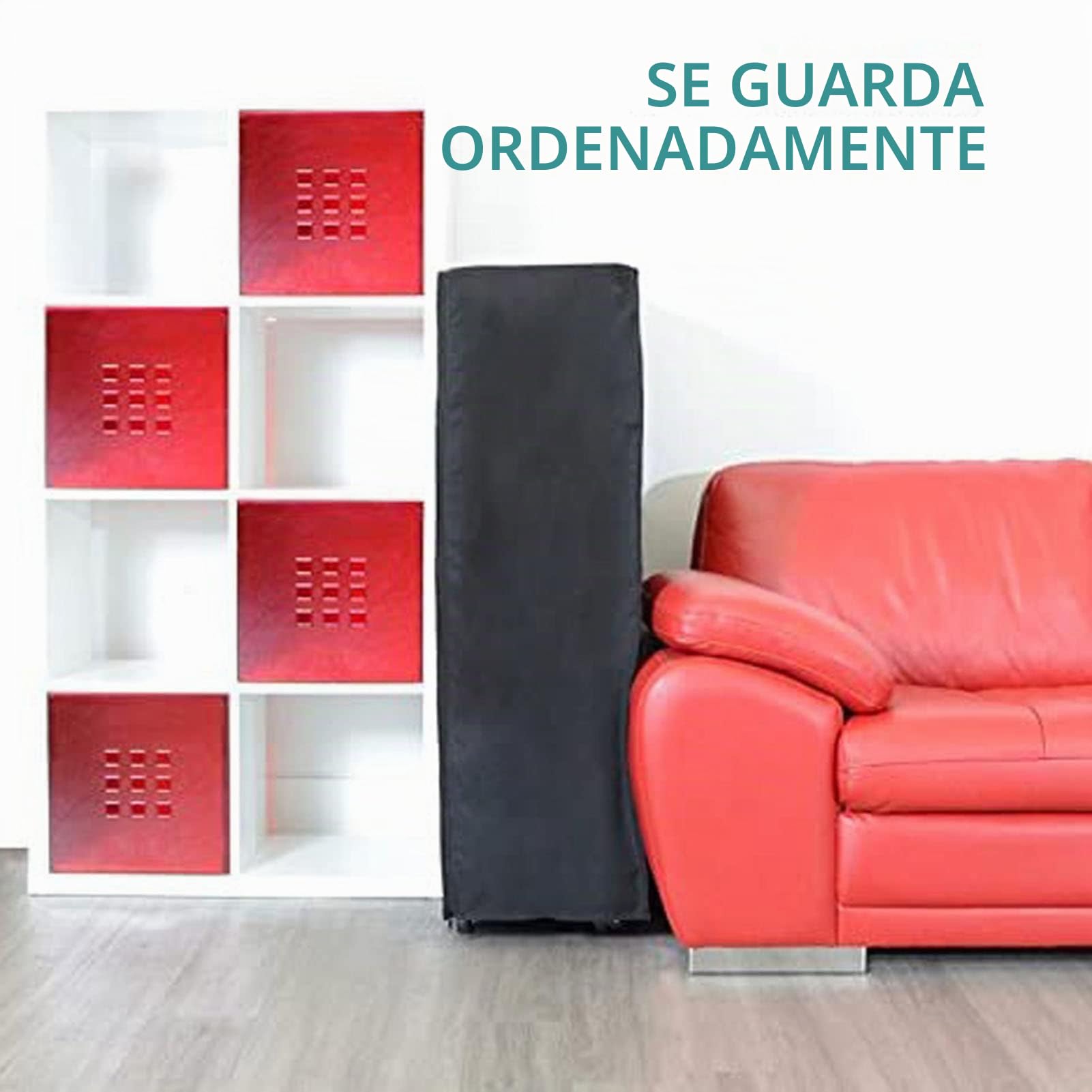 Funda Protectora Impermeable para Tumbona Plegable Portátil Oxford 210D Resistente al Polvo Negro 102x33x104 cm