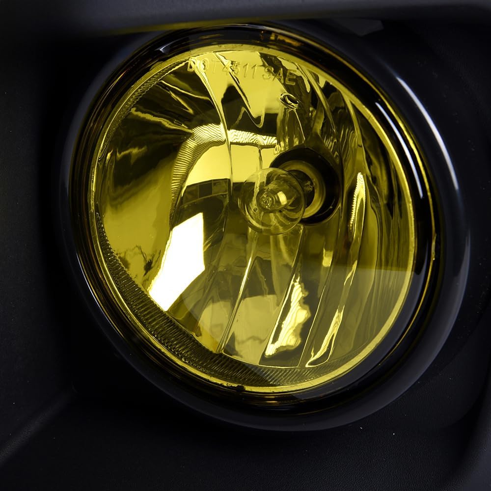 ALLGOOD Fog Lights w/Bulbs 1 Pair, Fit 2014-2015 GMC Sierra 1500 Only, Yellow Lens Front Bumper Driving Fog Lights Lamps Left & Right Side