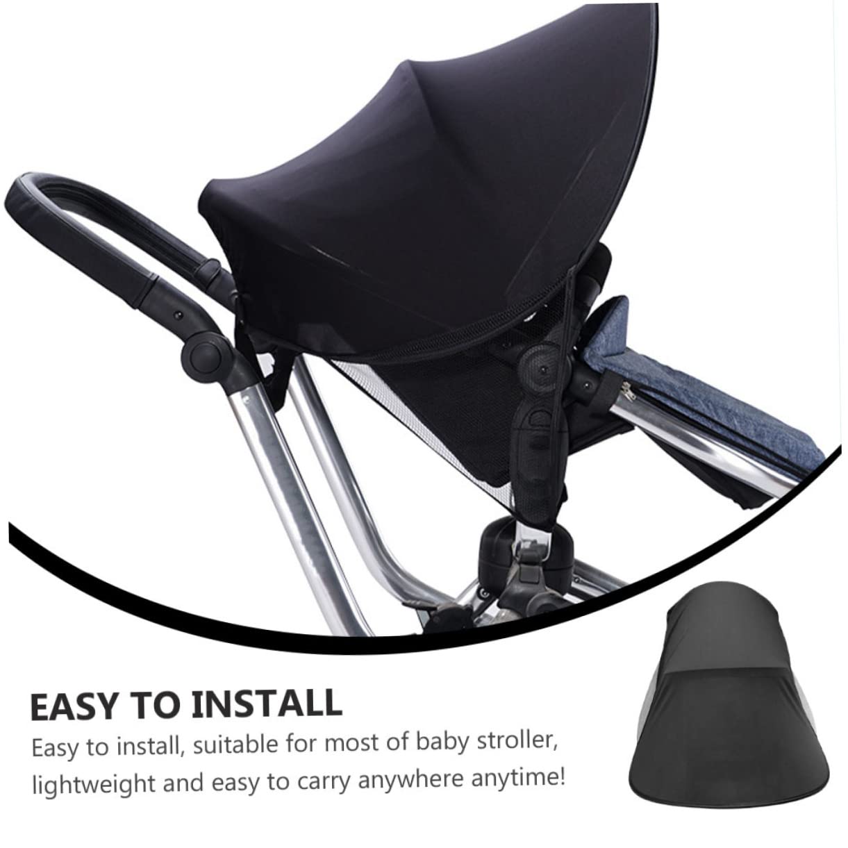 Gogogmee 1pc Stroller Sunshade Cover Full Cover UV Protection Angle Premium Span for Strollers and Car Seats Portable Canopy for