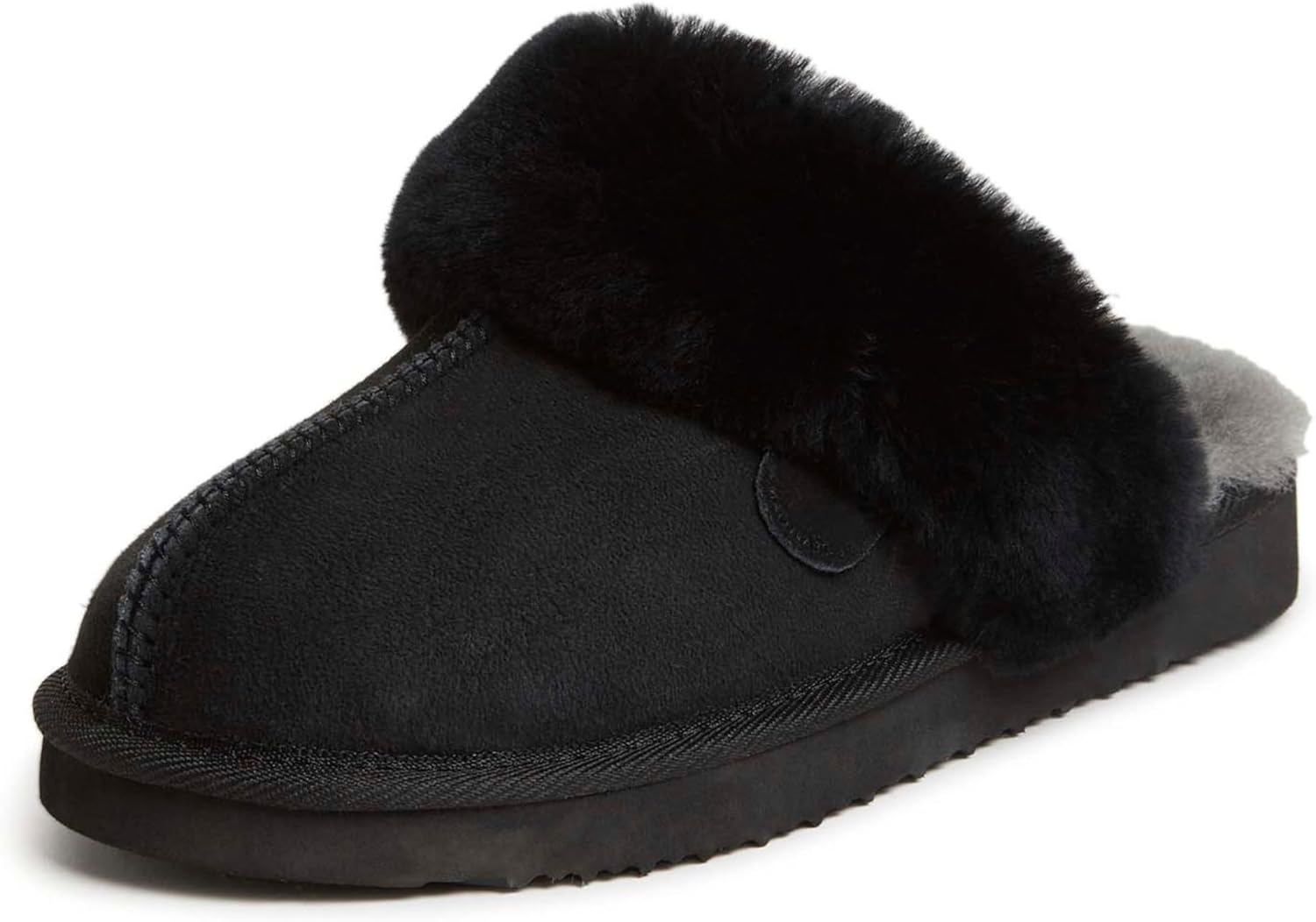 Fireside by Dearfoams Women's Fireside Sydney Shearling Fur Indoor/Outdoor Scuff Slipper With Wide Widths