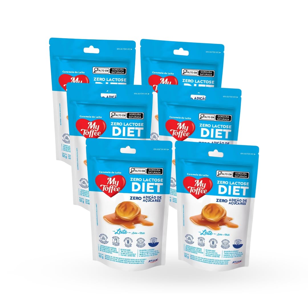 Bala de Leite Diet Zero Lactose My Toffee 6un 52g : Amazon.com.br