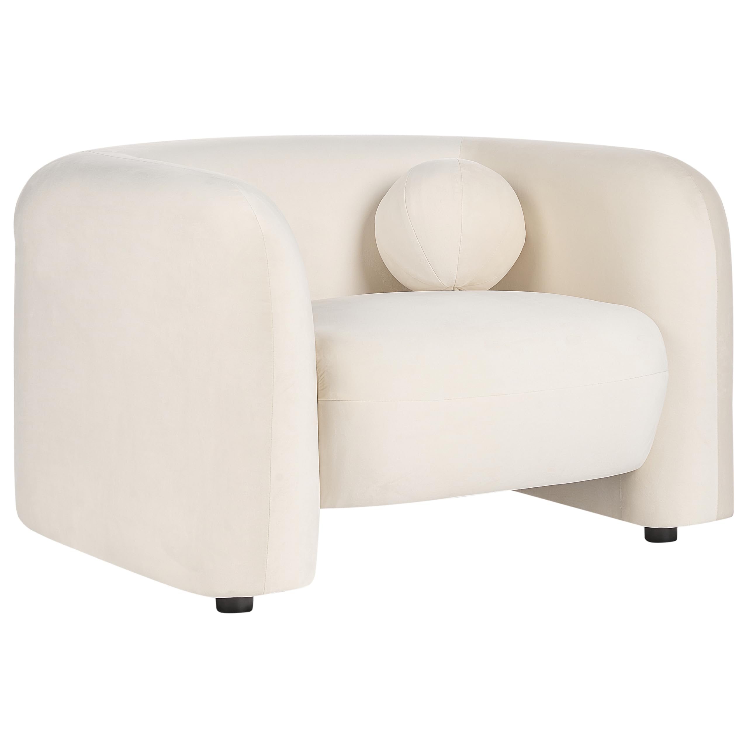 Sofa Set Samtstoff creme wieß 4-Sitzer Dekokissen Wohnzimmergarnitur Leiren