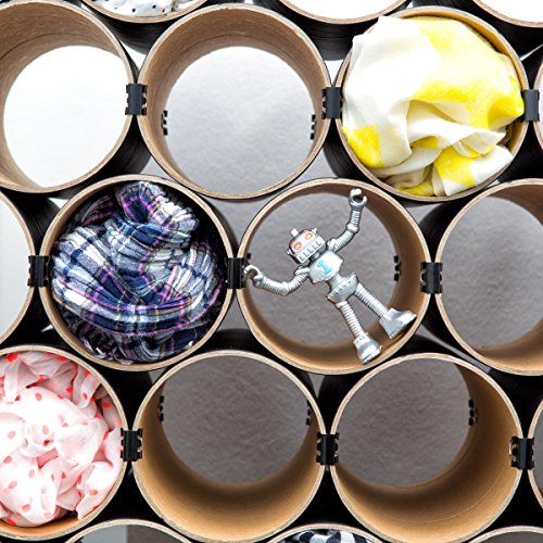 corpus delicti :: Loop – das Flexible Schalregal aus Hartpapier - Ordnungssystem und Organizer für Kleiderschrank und Regal zur Aufbewahrung von Tüchern, Schals (6 Hülsen weiß) (79.1-6er)