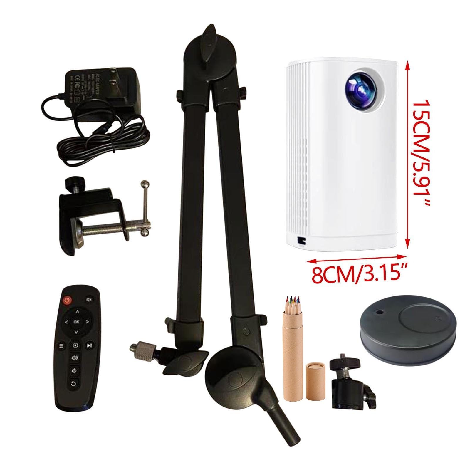 Projecteur d'art pour tracé, projecteur de dessin pour enfants et adultes, projecteur de croquis intelligent avec USB et support de téléphone pour peinture murale sur toile et croquis (blanc)