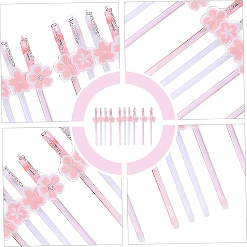 Miniatura 9 de Operitacx Bolígrafo negro 10pcs pluma estudiante rodillo plástico dibujos animados Roller Pen