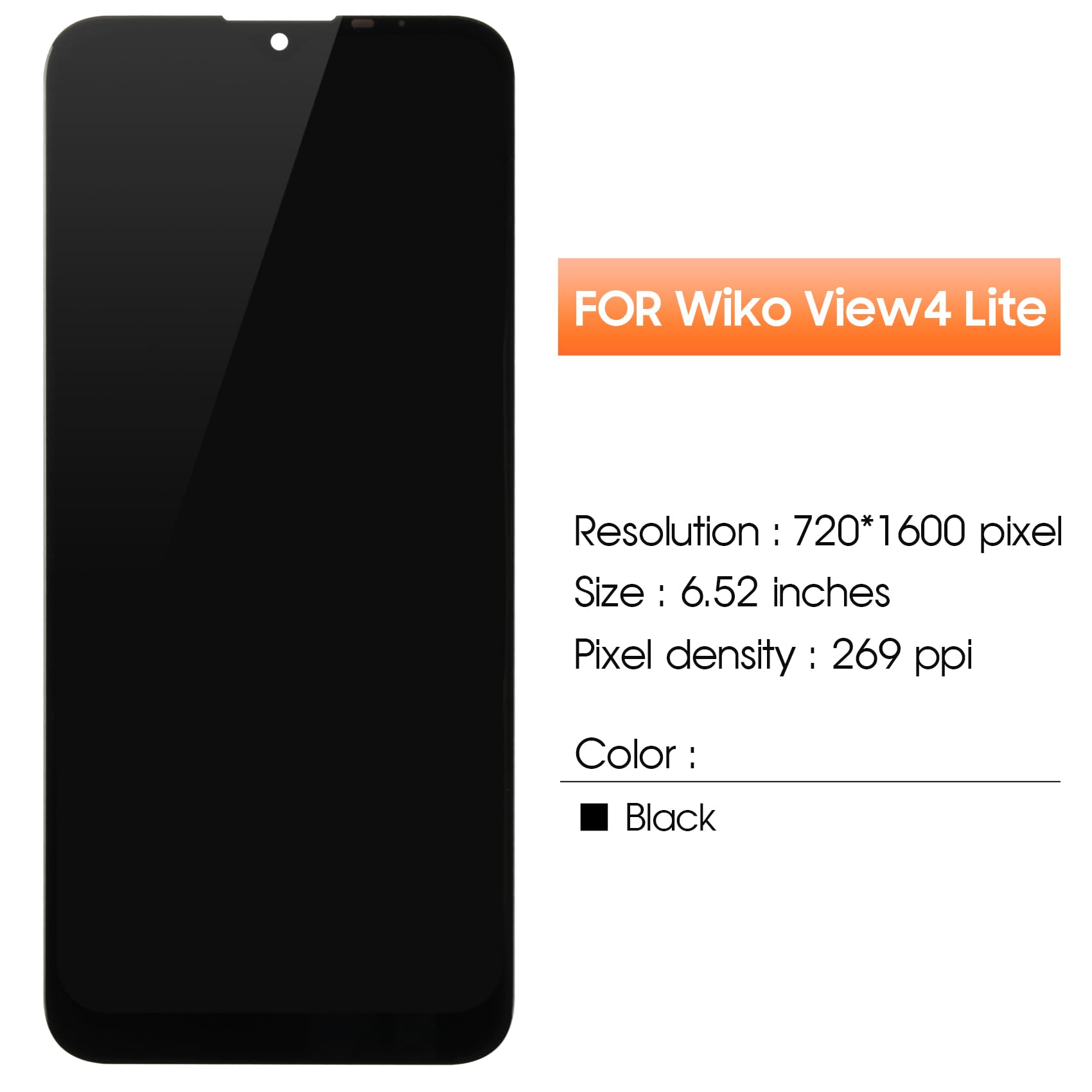 Écran LCD + Vitre Tactile Pour Wiko View 4 Lite 6.52 – Remplacement Or/Neuf