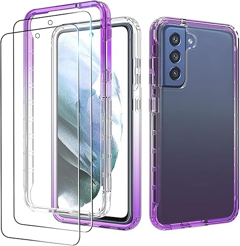 Dzxouui - Carcasa para Samsung S21 FE 5G con 2 protectores de pantalla, Samsung Galaxy S21 Fan Edition, carcasa resistente de poliuretano