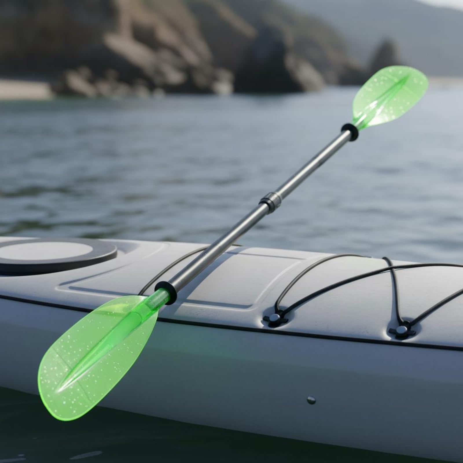 Pagaie Réglable en 2 Parties Léger Pagaie de Kayak Démontable Résistant Équipement Nautique pour Sports Nautiques