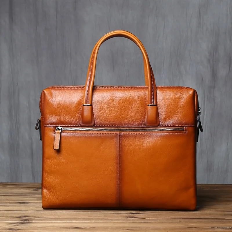 Leather Men Briefcase Cowhide Handbag Vintage Computer Bag Casual Business Shoulder Messenger3