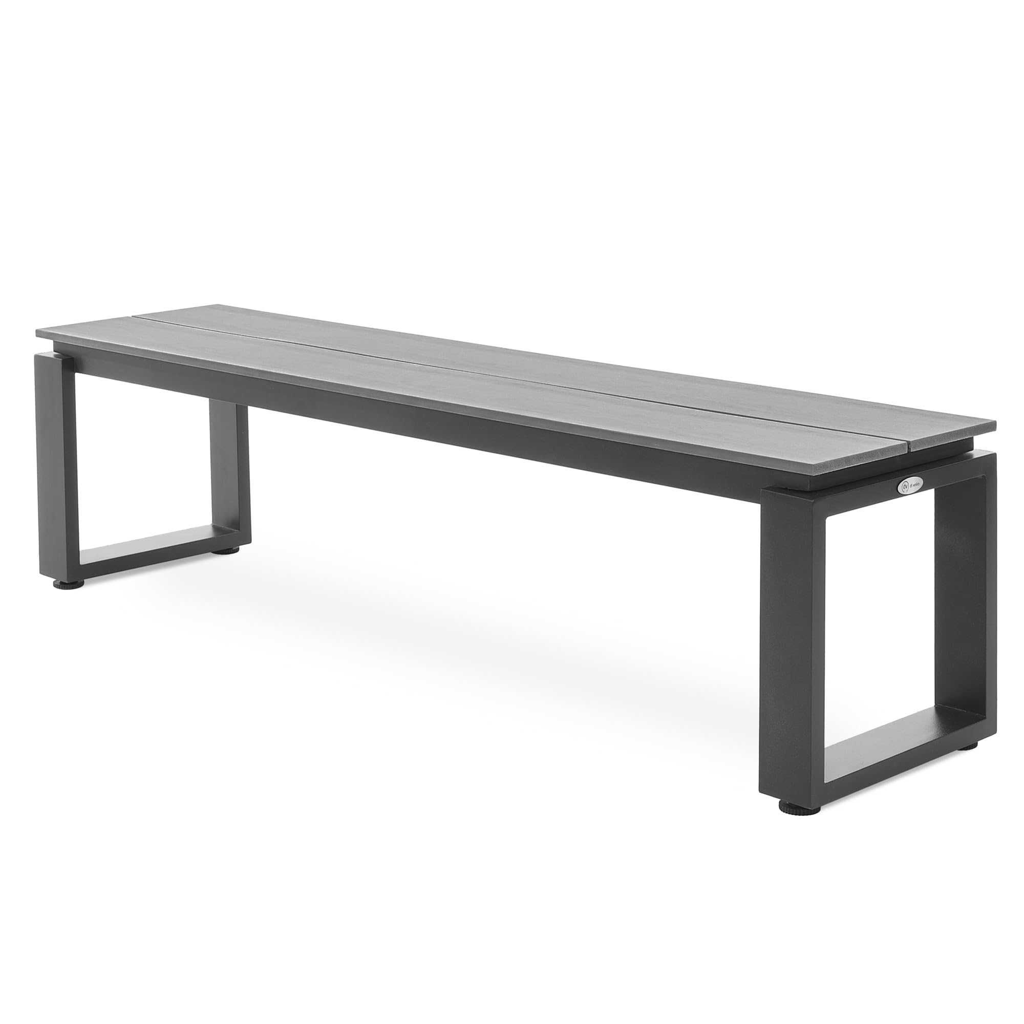 di volio Gartenbank Pisa aus Aluminium, Holzoptik, 160x36,5x41,5 cm, Gartenbank - wetterfest & langlebig, für Garten, Terrasse und Balkon (1)