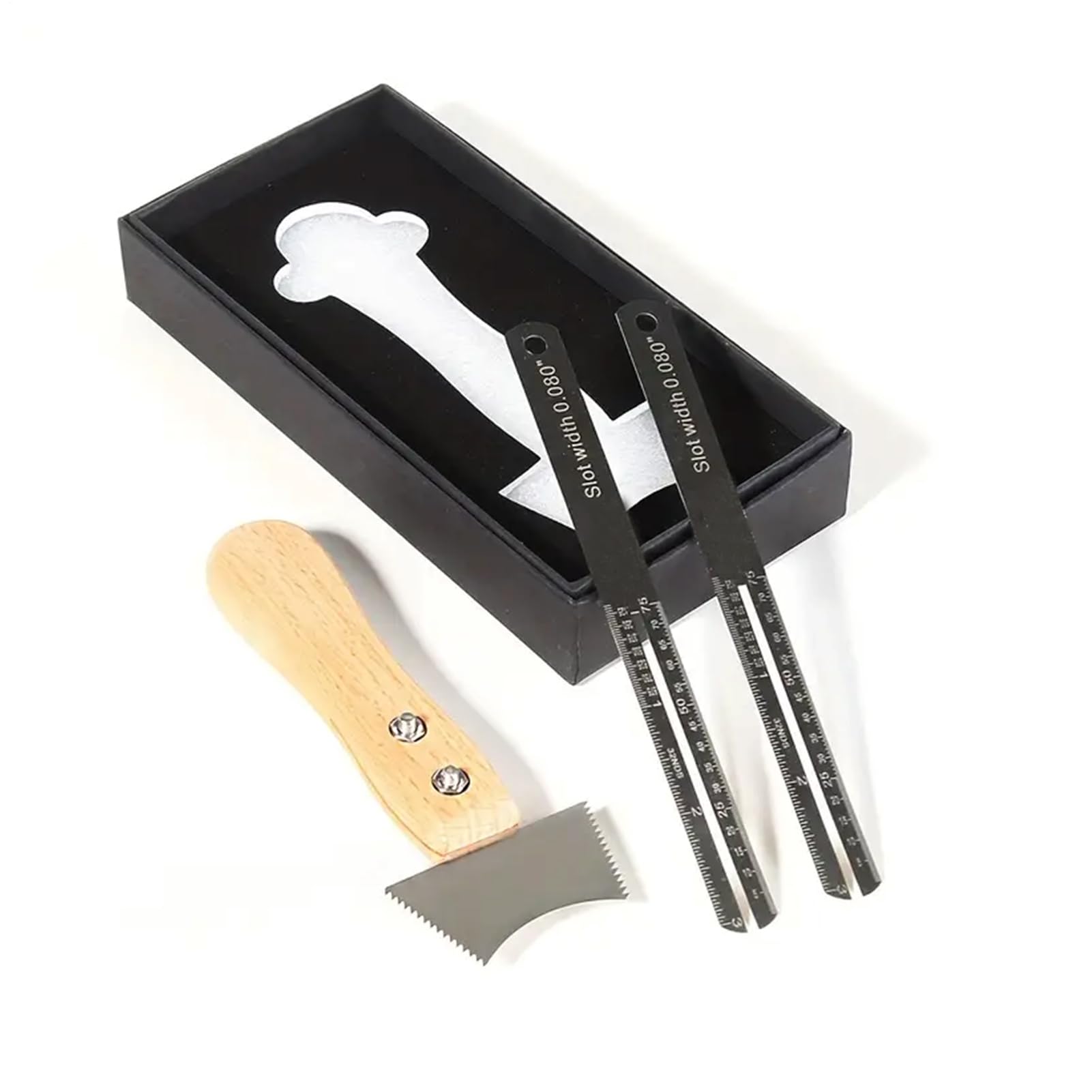 Sierra Para Ranuras De Guitarra Con Regla: Herramienta De Luthier En Acero Inoxidable Para Ajuste Y Limpieza Del Mástil
