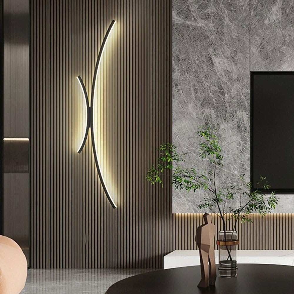 Applique Moderna a LED, Illuminazione per Interni Nera/Oro, Lampada da toeletta per Bagno sopra Lo Specchio per Soggiorno, corridoio, Camera da Letto, Comodino