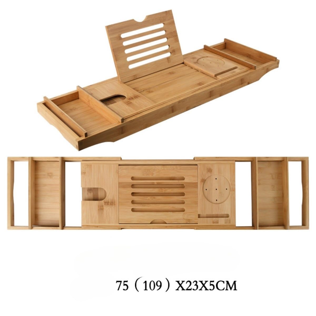 Bandeja extensible de bambú para bañera con diseño antideslizante para copas de vino y soporte para tableta, baño perfecto para relajación en casa, spa, regalos únicos de cuidado personal para mujeres