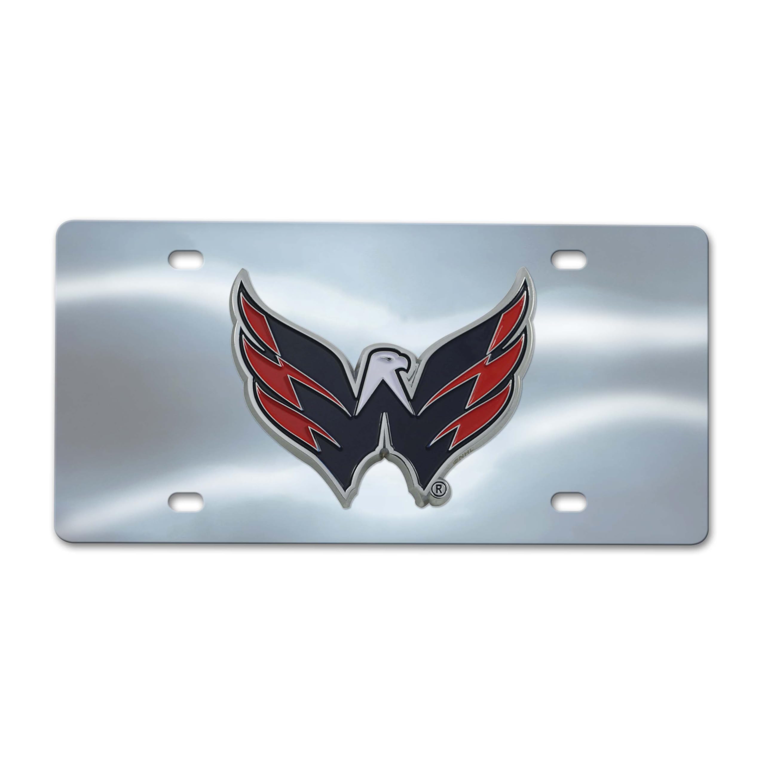 FANMATS 27551 Washington Capitals Stainless Steel Front License Plate with Large 3D Molded Team Metal Emblem