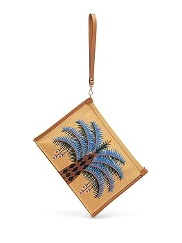Amazon.com: Etro, Palm Tree Embroidered Canvas Pouch, Pale