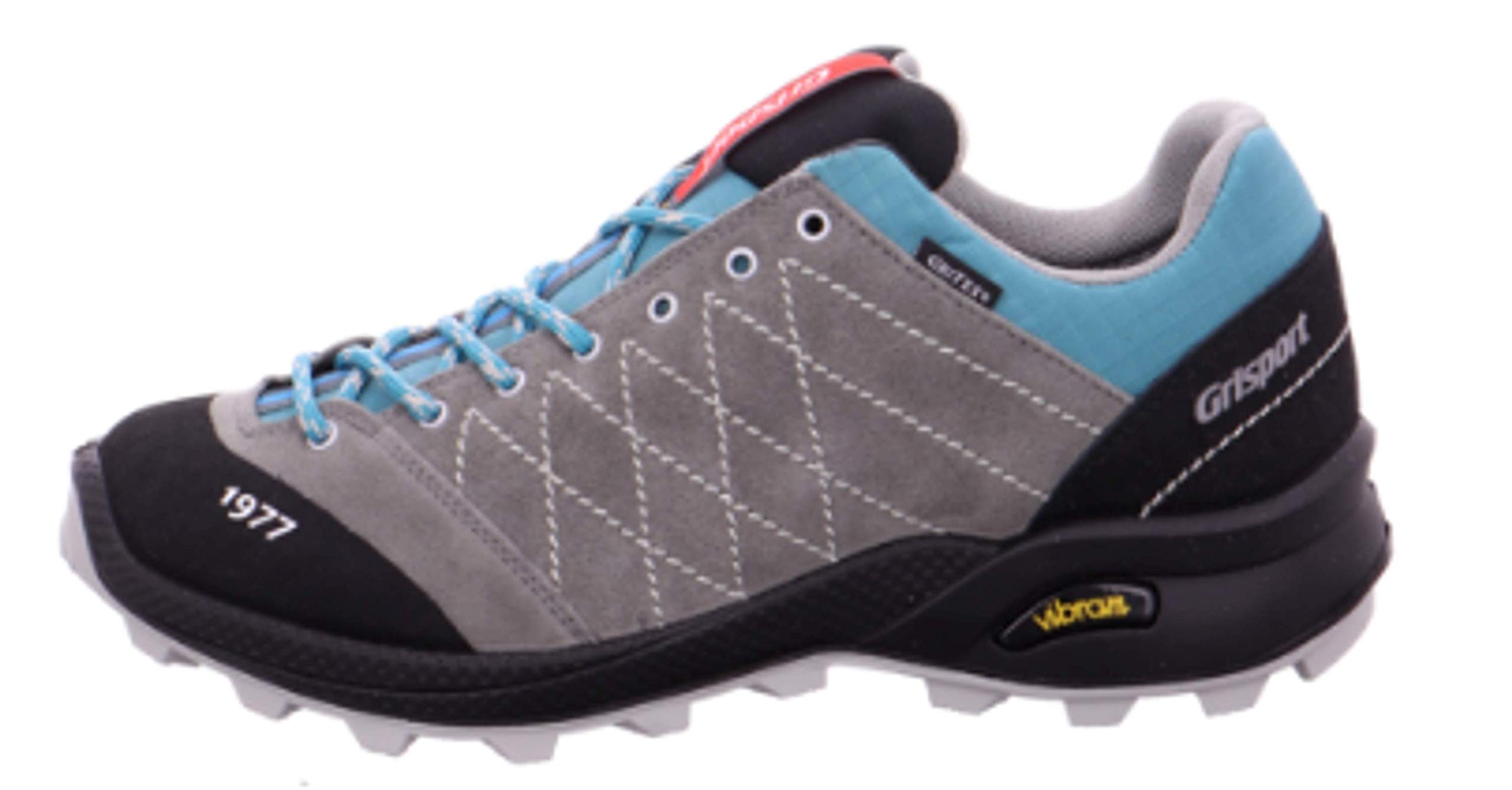 Grisport Tundra Vesuvio, scarpe unisex in vera pelle, con lacci, colore: antracite/turchese, Grigio (grigio.), 42 EU