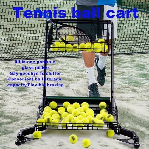 Raccoglitore di palline da tennis, grande capacità, ruota universale silenziosa, struttura in lega di alluminio per scuole, allenatori e club