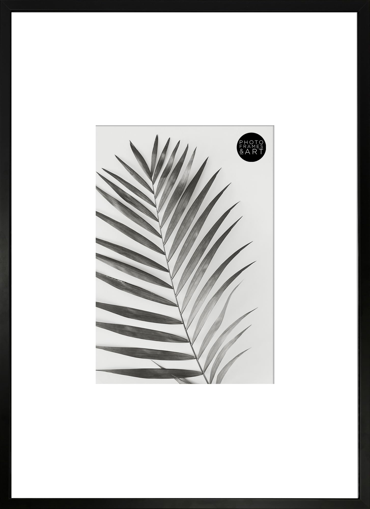 Pf+A Black Winchester Large Frame For A4 Photo - Perspex Window - Wooden Photo Frame/, A2 For A4 With Mount Poster Frame