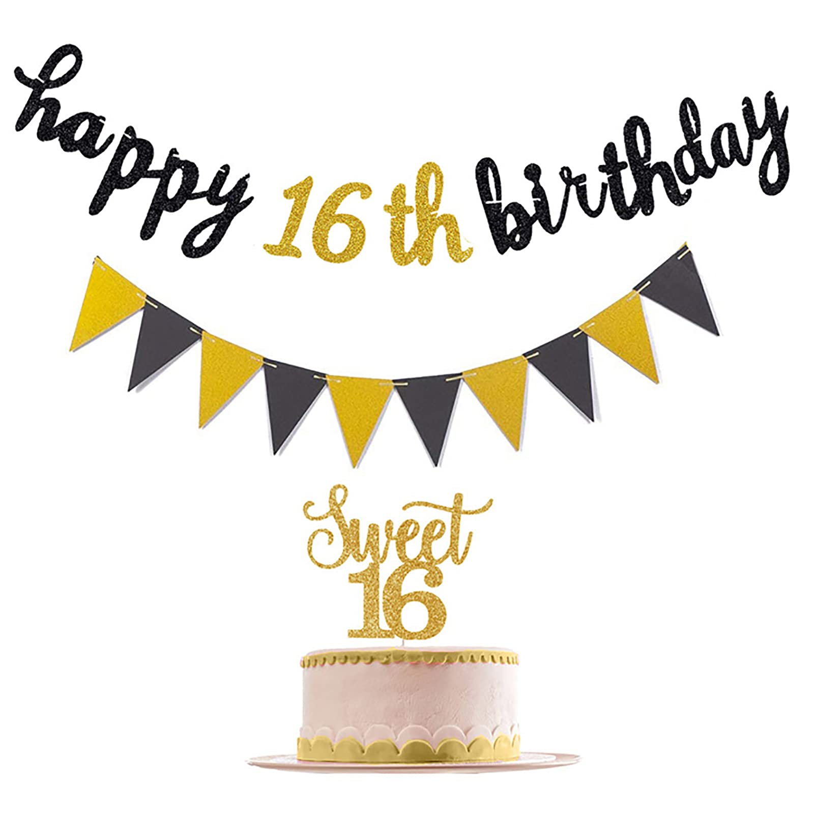 ☆ケーキ 飾り ガーランド 誕生日 HAPPY BIRTHDAY Amazon.co.jp: 16歳 誕生日 飾り付け ガーランド 飾り 壁飾り吊り 旗