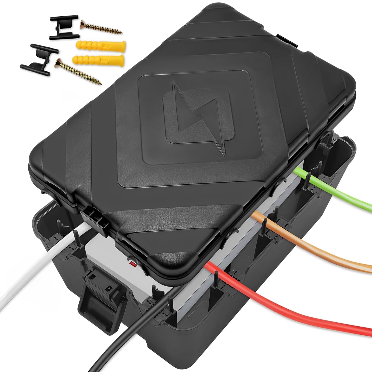 Boîte de câble étanche, Protection Prise Electrique Exterieure Etanche IP54, avec 7 trous, boîte électrique résistante aux intempéries, pour protéger les prises extérieures et interrupteurs