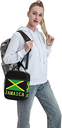 Miniatura 7 de Bolsa de almuerzo con cierre de cremallera, bolsa de mano con bandera de Jamaica 17 para adultos, bolsa de almuerzo reutilizable de moda para mujeres