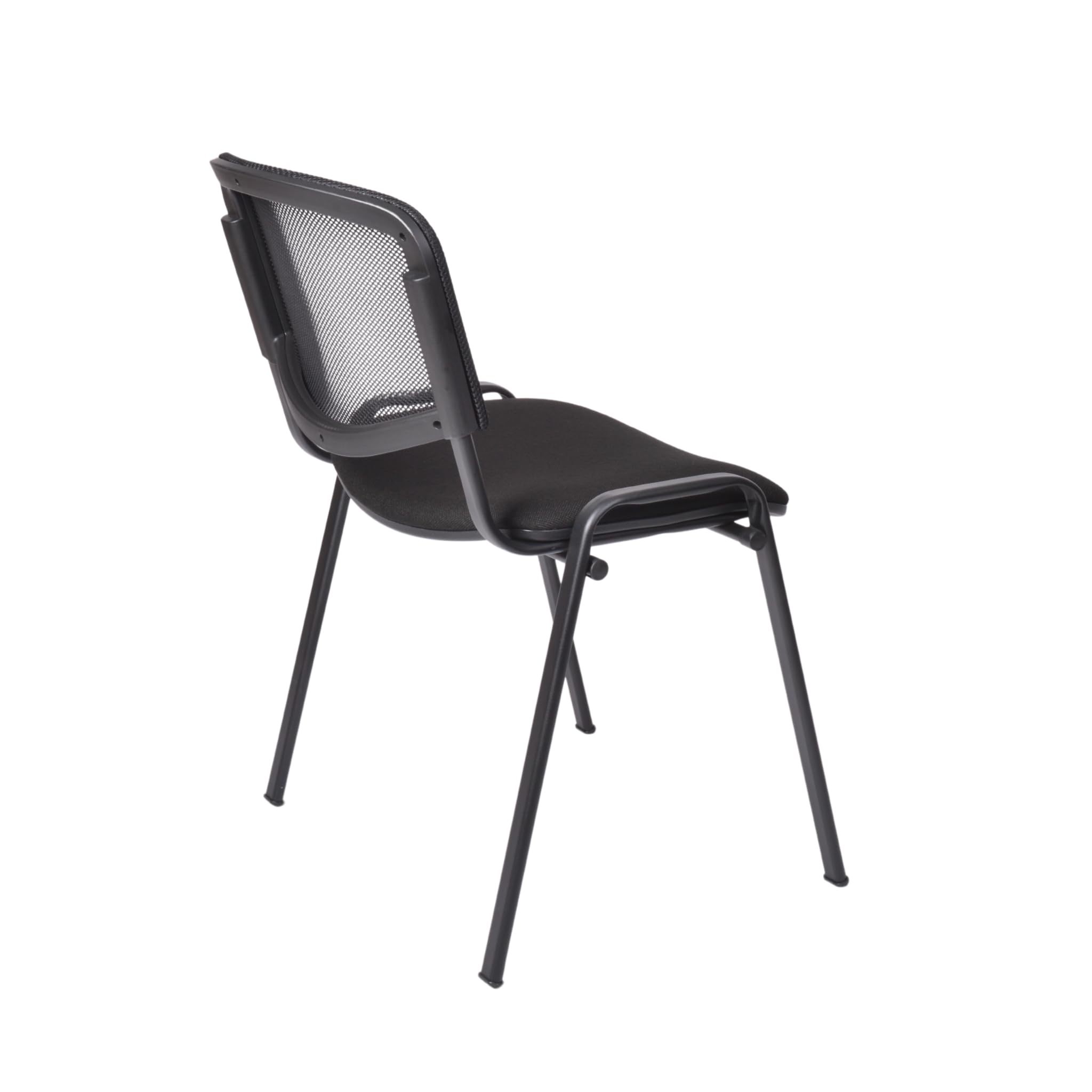 Topsit Chaise Visiteur, Chaise de conférence pour Salle d'attente, empilable, avec Assise rembourée et Dossier en résille Noire, Structure en Acier, pour Reception, Pause…