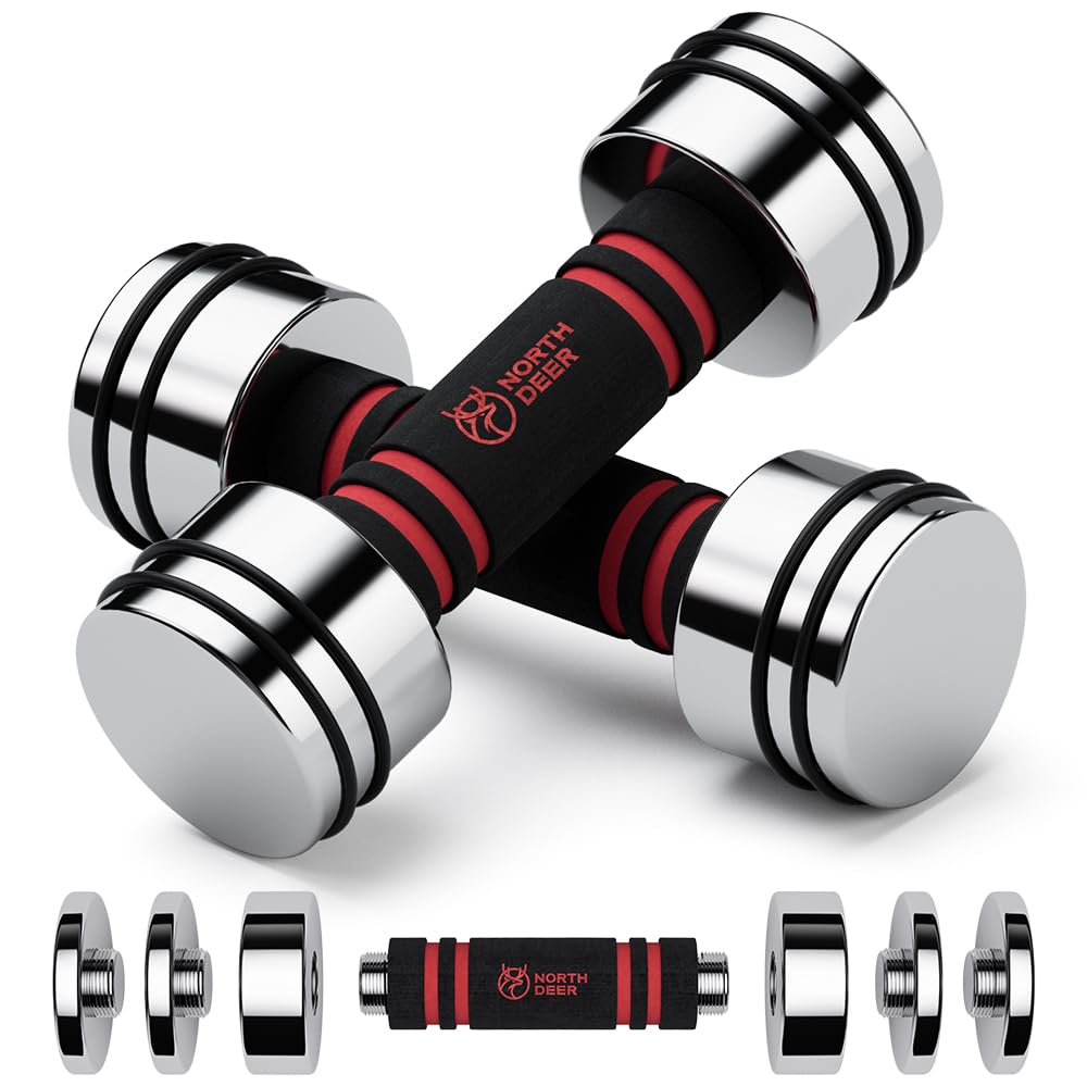 Northdeer Stahl Kurzhanteln 2×2,5kg (Rot)