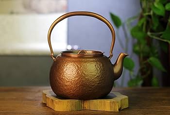 銅やかん 急須 茶道具 ポット 銅製 キッチン小物 Amazon｜純銅ケトル- 純銅製コーヒーポット-お湯を沸かす銅製の