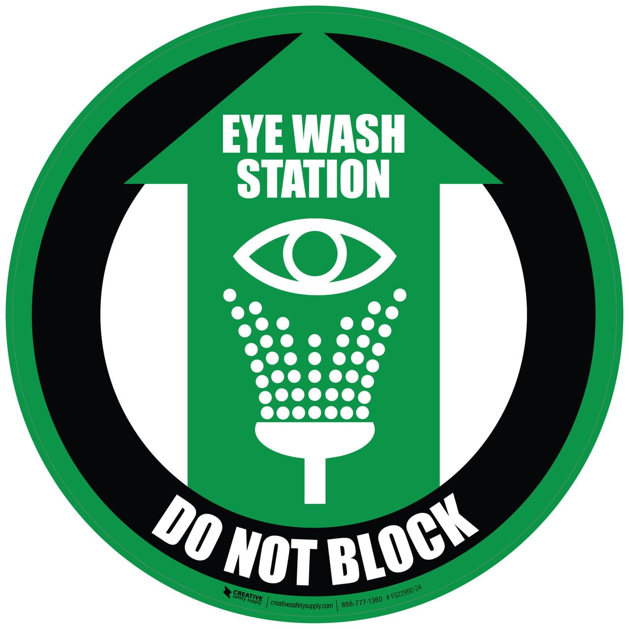 Eye Wash Station Do Not Block Circular - Floor Sign 20