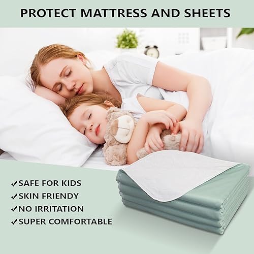 Almohadilla para cama reutilizable, lavable a máquina y se puede secar en secadora, impermeable, extra absorbente, cuidado personal y clasificado en