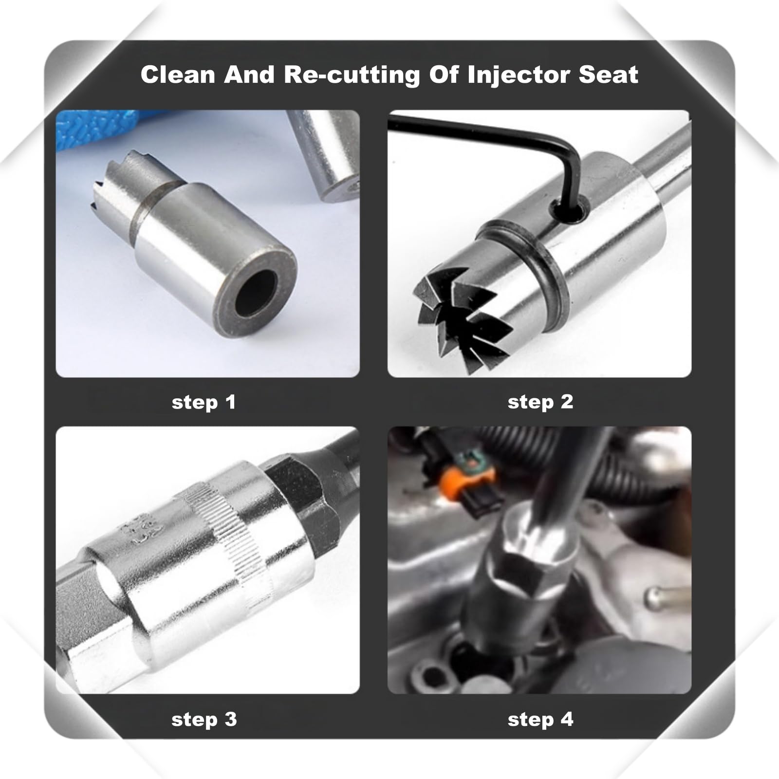 Set di 6 taglierine per iniettori diesel compatibili con Delphi, per Bosch, per BMW, per MERC, per CRD, per PSA, per Ford, per Fiat