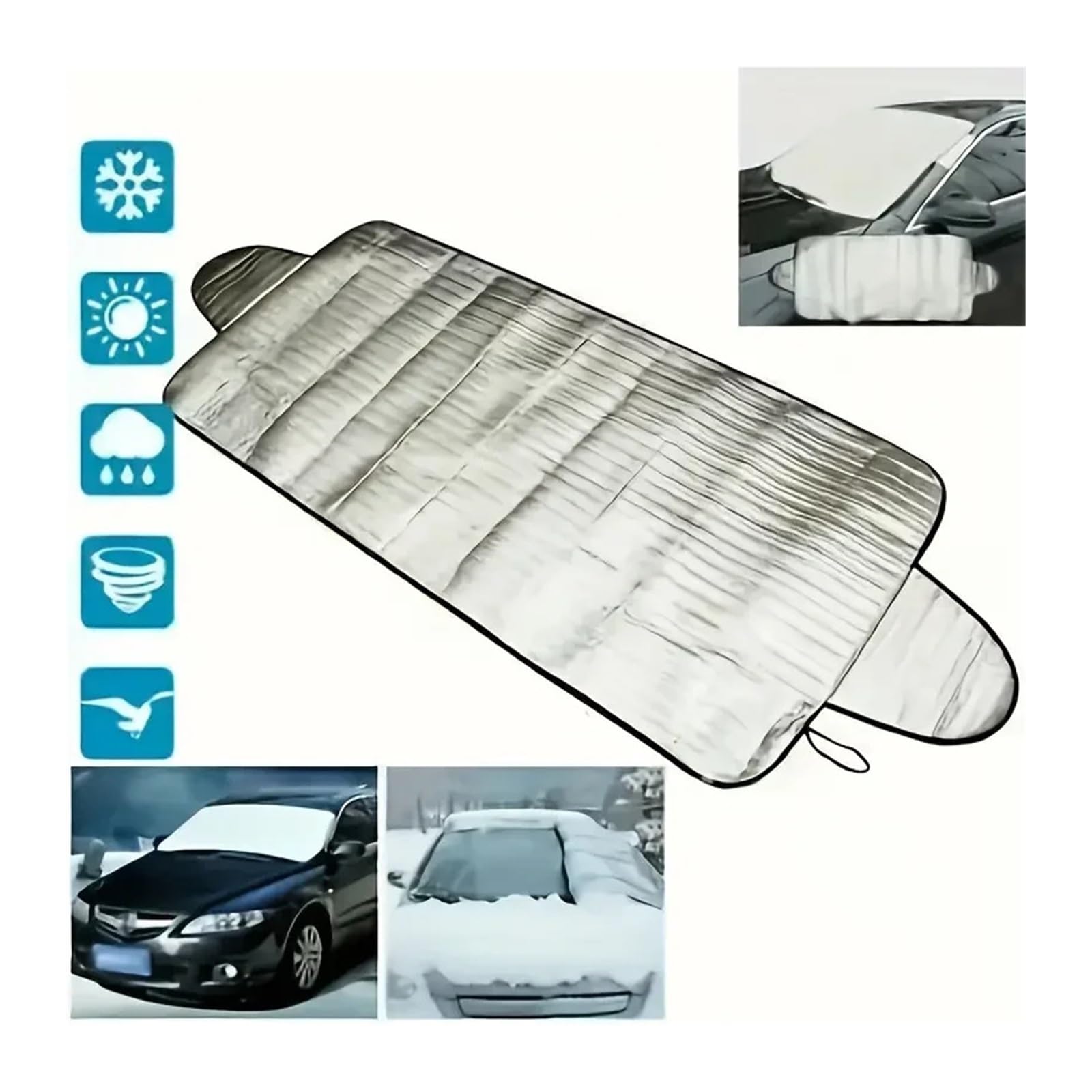 HJfhCFGJ Protector Parabrisas Cubierta de Nieve para Parabrisas Coche, Protector contra heladas, Lluvia y Sol para la mayoría Coches SUV