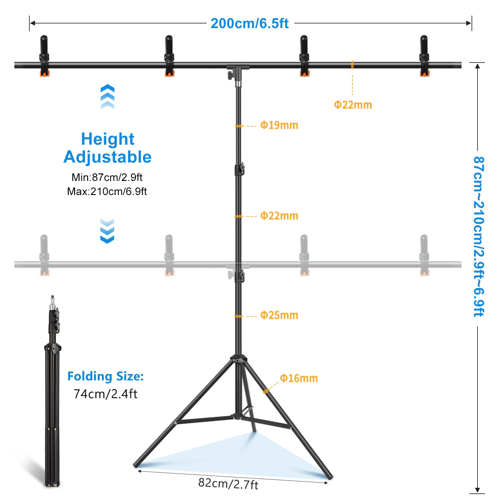 Kit de toile de fond verte portable de 2,7 x 2,8 m avec toile de fond verte de 1,9 x 2,8 m, fond vert avec support pour photographie, streaming, zoom, jeux, réunions