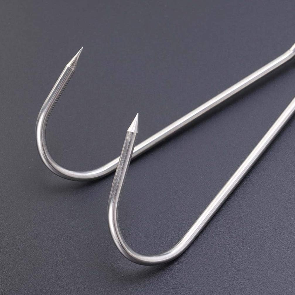 Cabilock High Grade Stainless Steel Meat Hooks Double Hooks Essential for Butchers BBQ