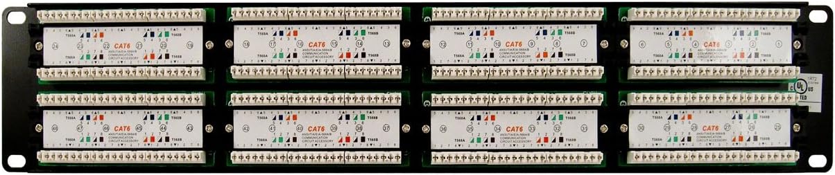 Vertical Cable Cat6 48 Port 19" Horizontal Rackmount 2U Patch Panel