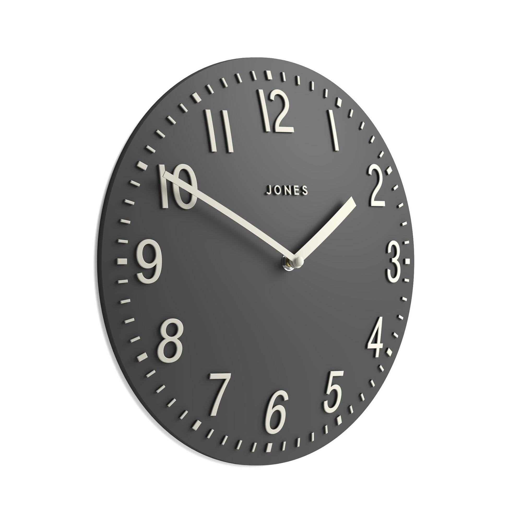 Jones Clocks Dark Grey Jones Clocks® Chilli Wall Clock | Modern Convex Clock | 30Cm | | Contemporary Charm, Ideal For The Kitchen, Living Room, Office Or Bedroom