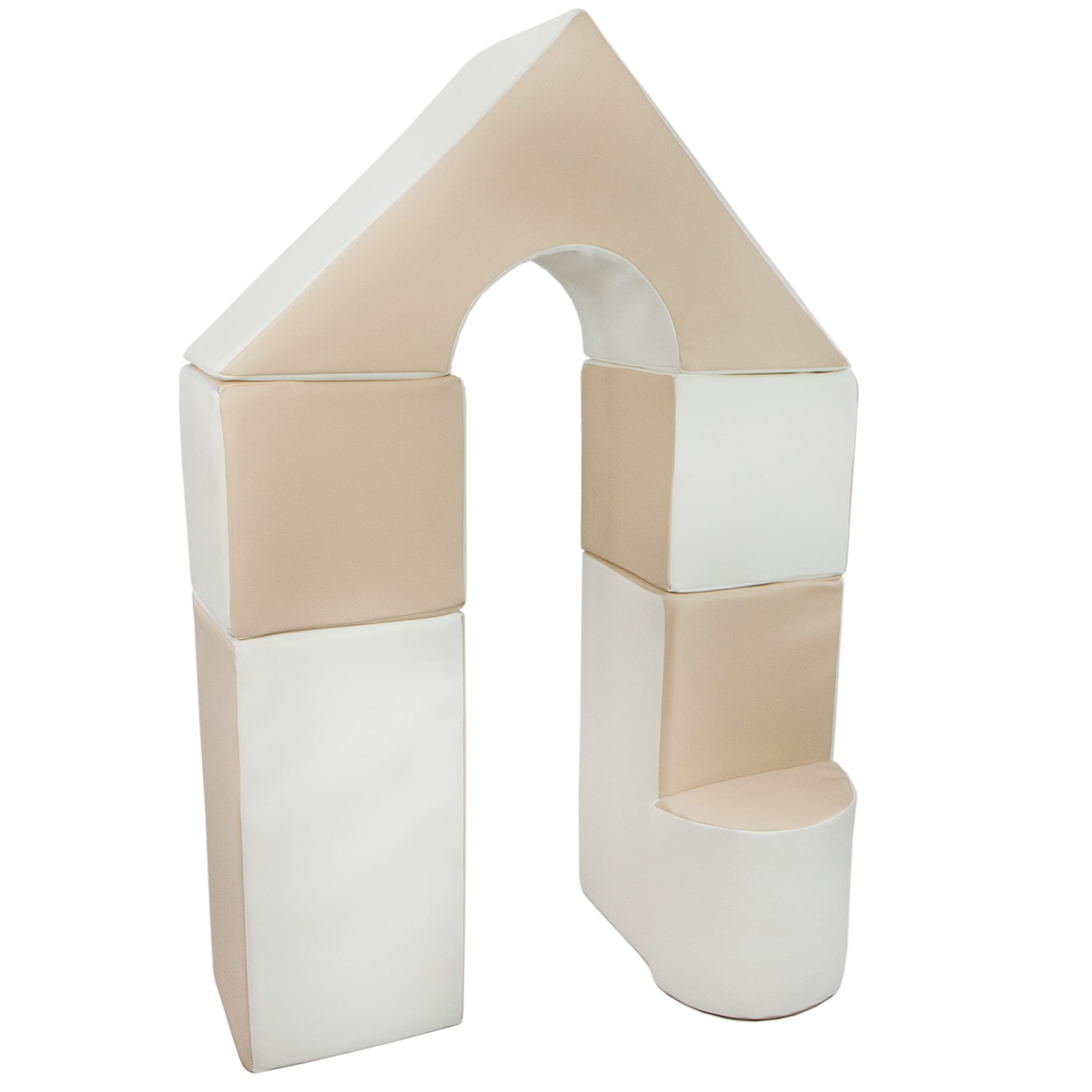 Velinda 6 pcs coloured,building blocks, soft,foam,children,kids, toy,nursery,playgroup (colour: white, cappuccino)
