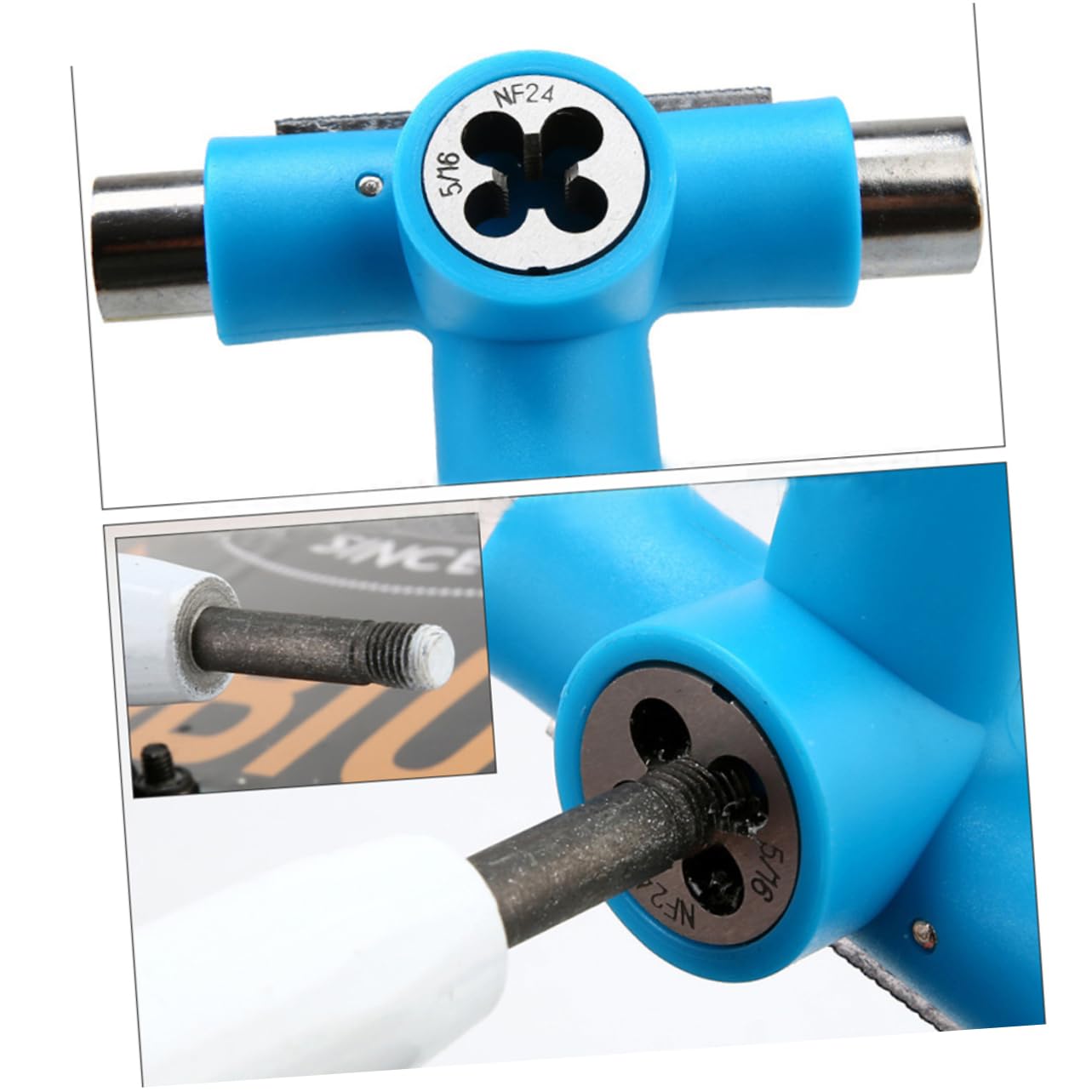 Outil de Réglage pour Skateboard Portable Bleu en Plastique et Métal