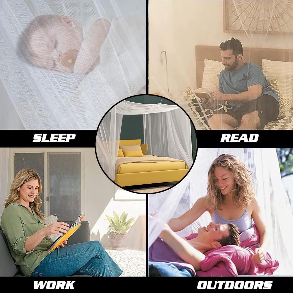 Zanzariera 200 x 220 x 200 cm, a maglia fine e resistente, adatta per casa e campeggio. (porta singola bianca)